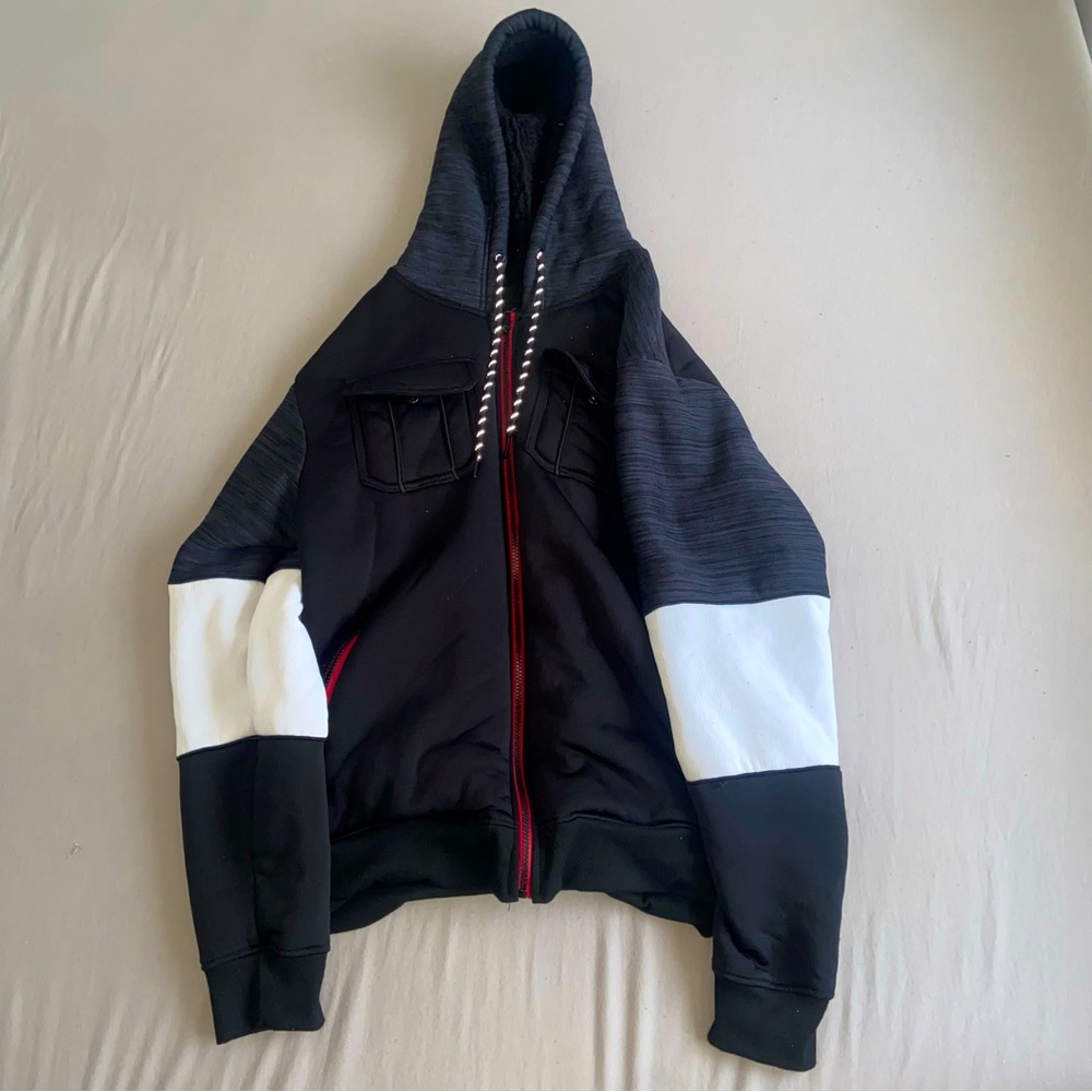 Black Modern Culture Winter Zip up Jacket Size Large